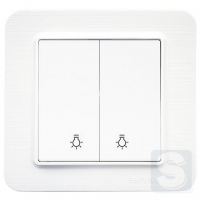 Выключатель двухклавишный КНОПОЧНЫЙ Arvia Electric Lavin Белый